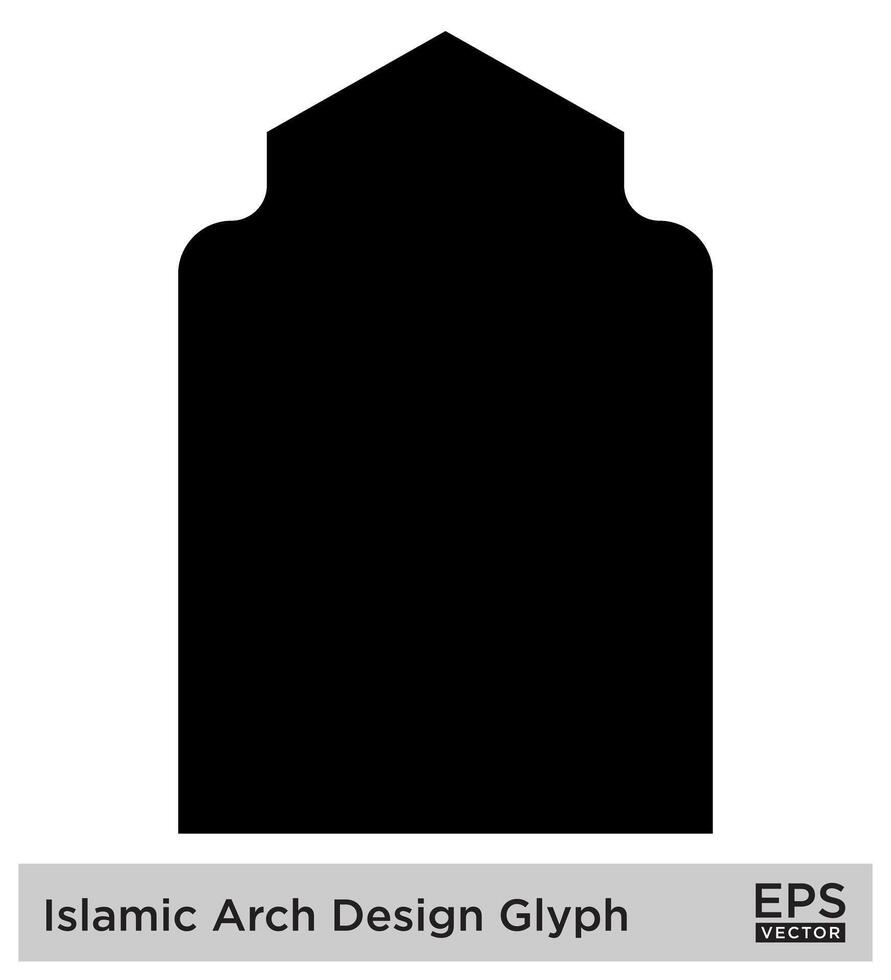 islamico arco design glifo nero pieno sagome design pittogramma simbolo visivo illustrazione vettore