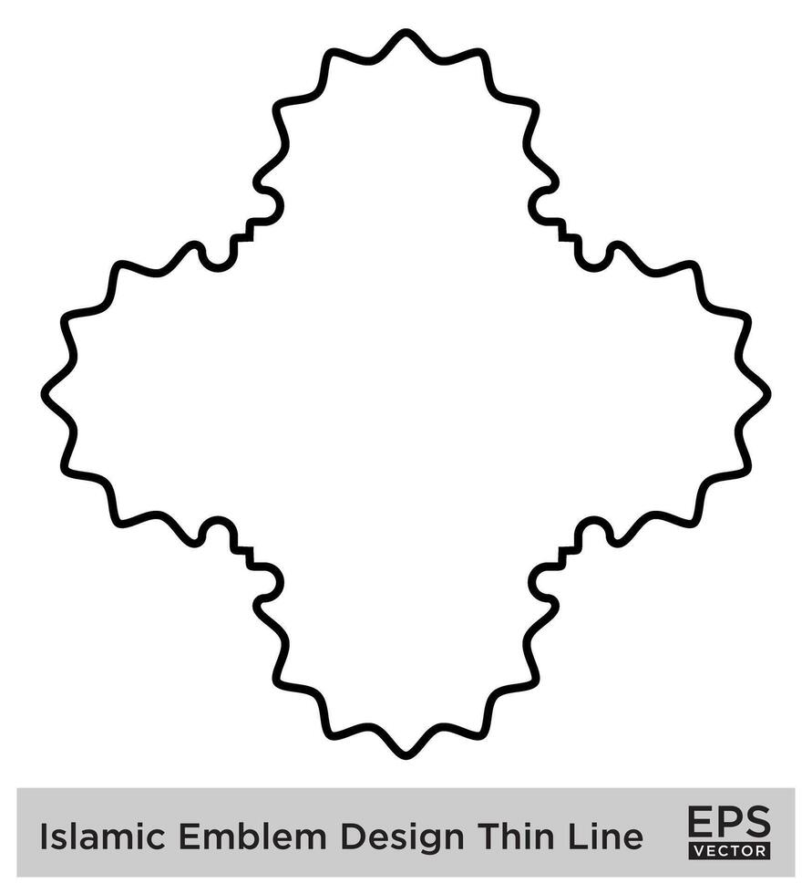 islamico emblema design magro linea nero ictus sagome design pittogramma simbolo visivo illustrazione vettore