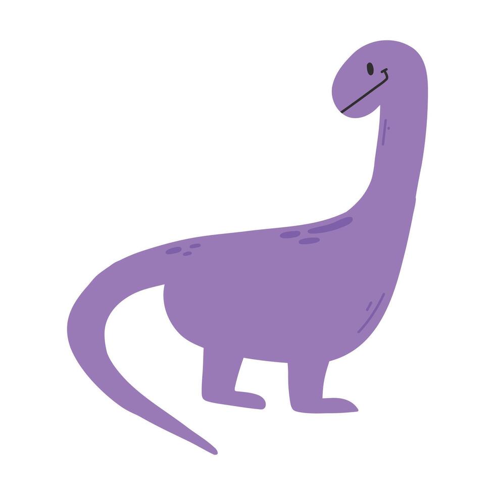 carino dinosauro nel cartone animato scandinavo stile. vettore illustrazione per un' bambini camera. mano disegnato dino isolato su bianca sfondo. dino carattere.