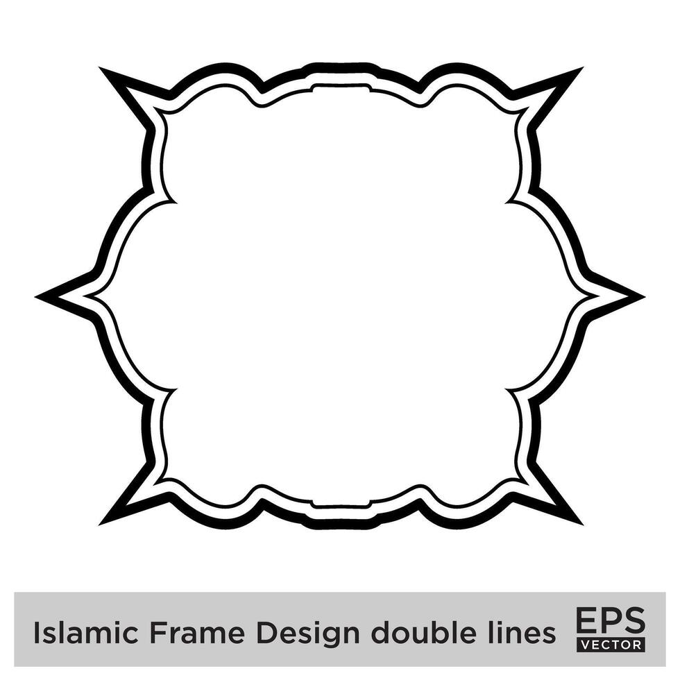 islamico telaio design Doppio Linee nero ictus sagome design pittogramma simbolo visivo illustrazione vettore