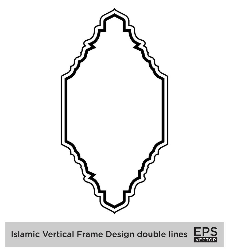 islamico verticale telaio design Doppio Linee nero ictus sagome design pittogramma simbolo visivo illustrazione vettore