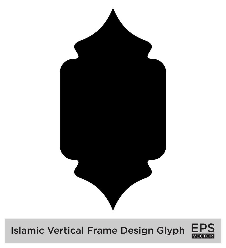 islamico verticale telaio design glifo nero pieno sagome design pittogramma simbolo visivo illustrazione vettore