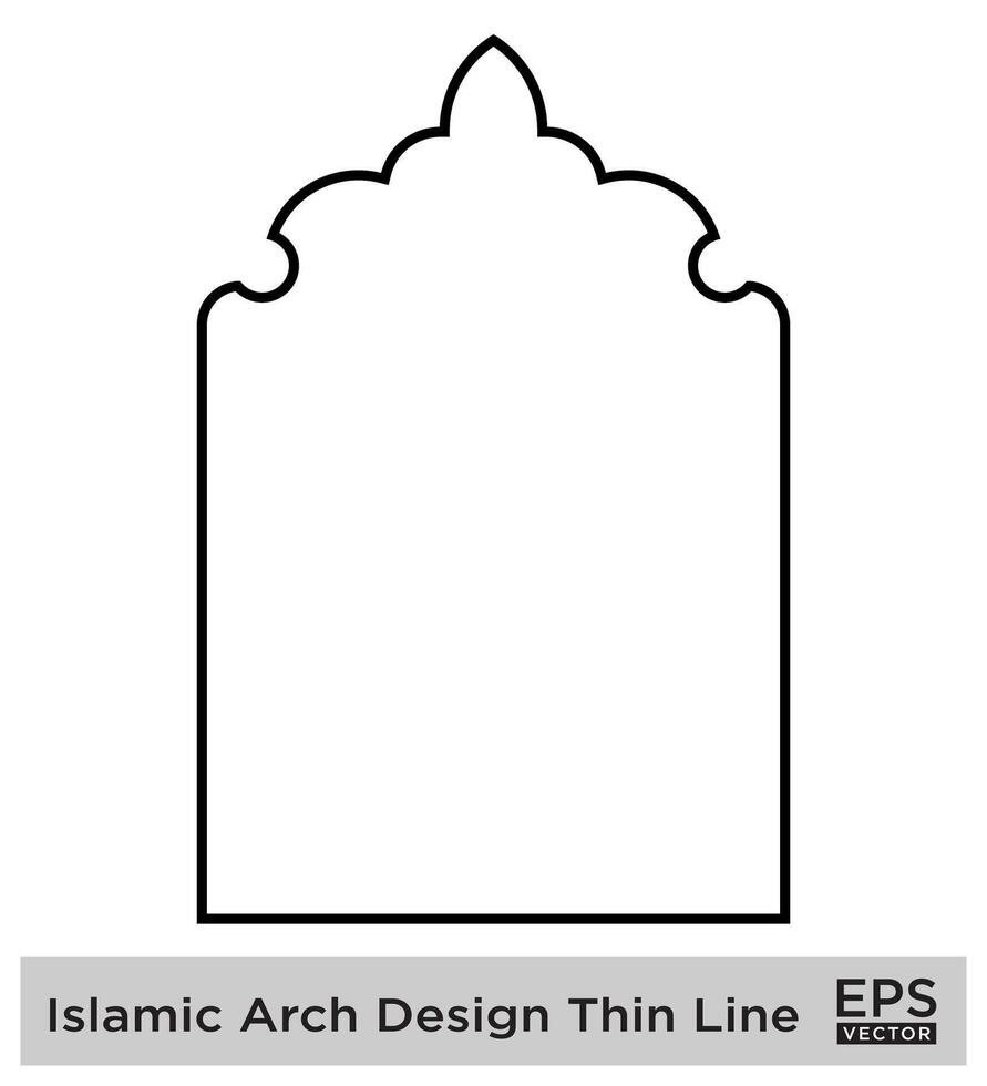 islamico arco design magro linea nero ictus sagome design pittogramma simbolo visivo illustrazione vettore