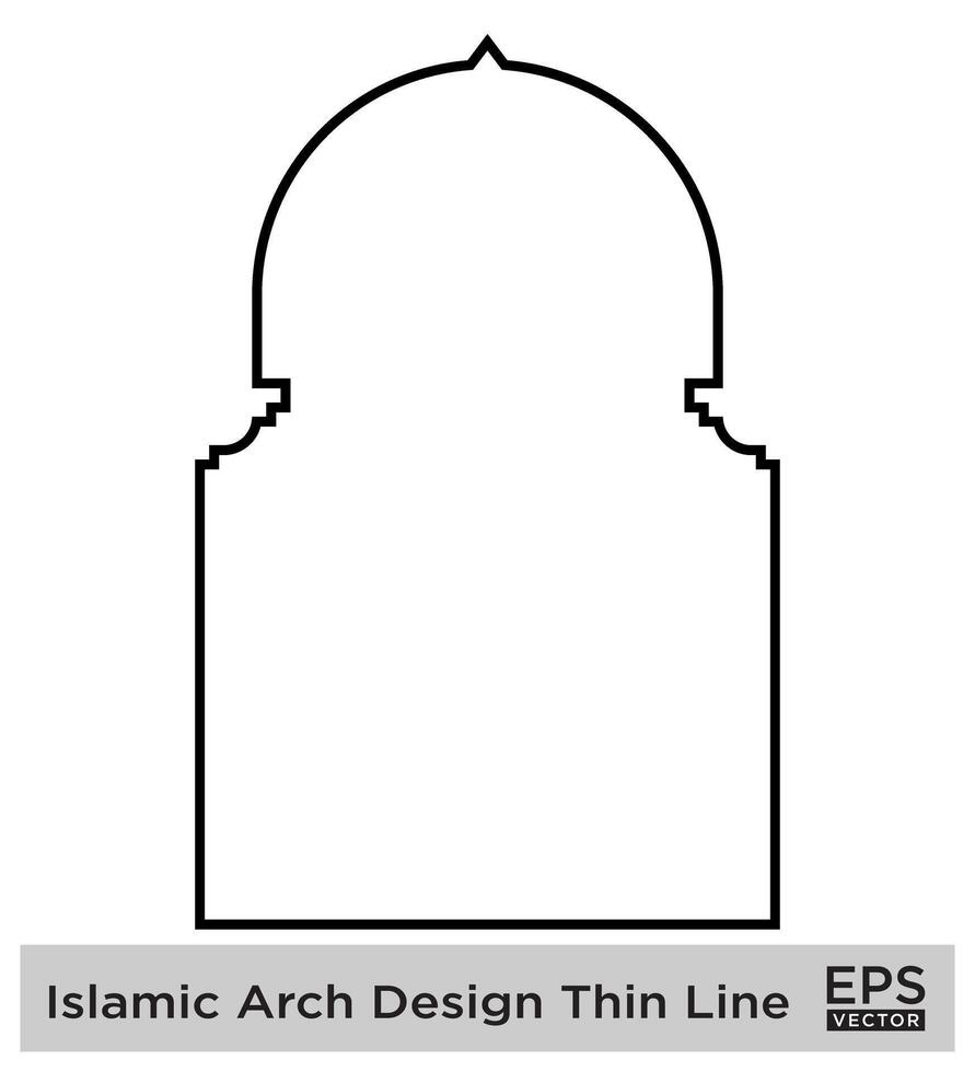 islamico arco design magro linea nero ictus sagome design pittogramma simbolo visivo illustrazione vettore