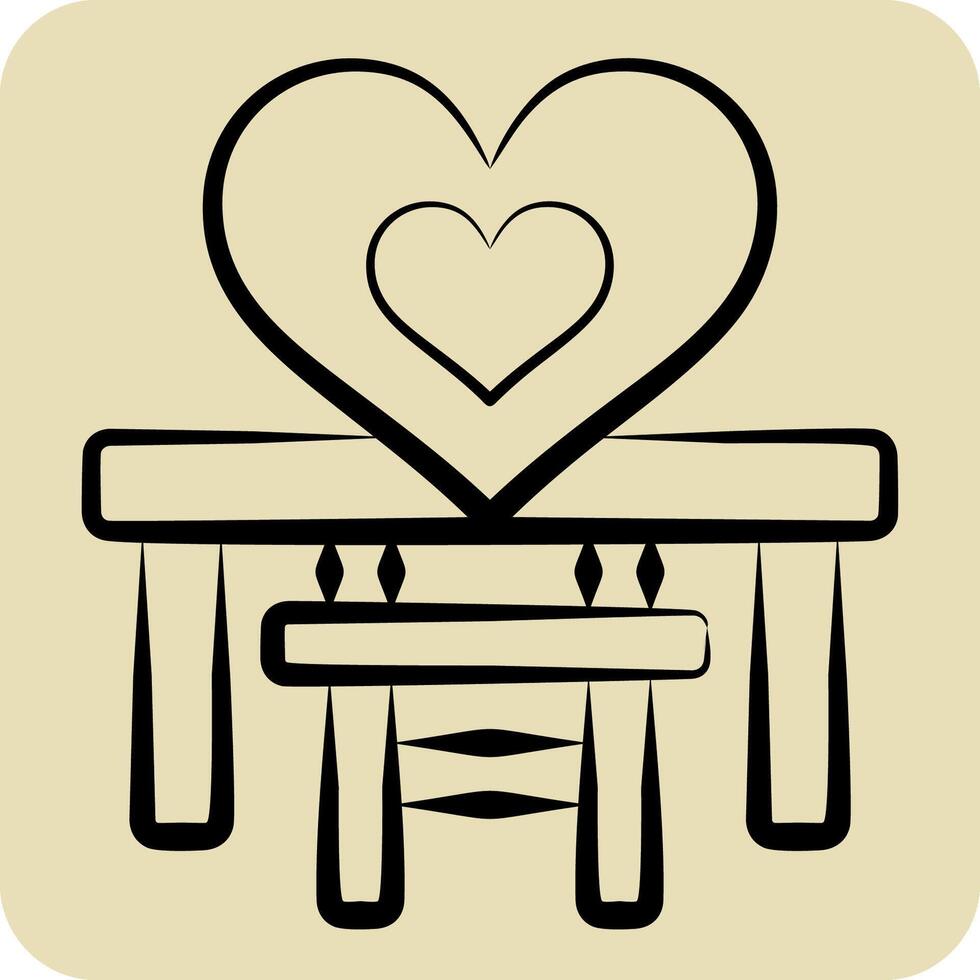 icona bambino sedia. relazionato per scuola materna simbolo. mano disegnato stile. semplice design modificabile. semplice illustrazione vettore