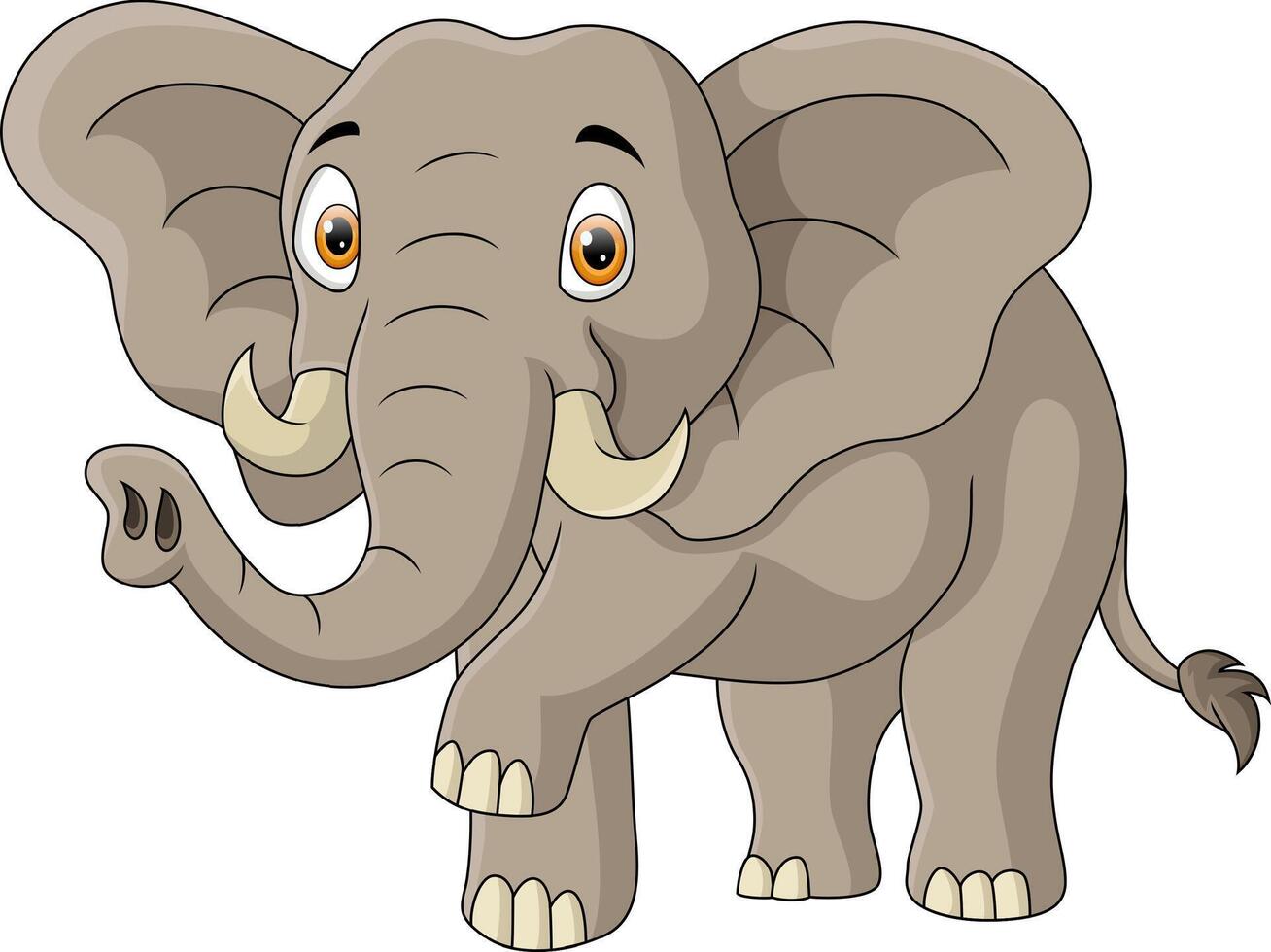 carino elefante cartone animato su bianca sfondo vettore
