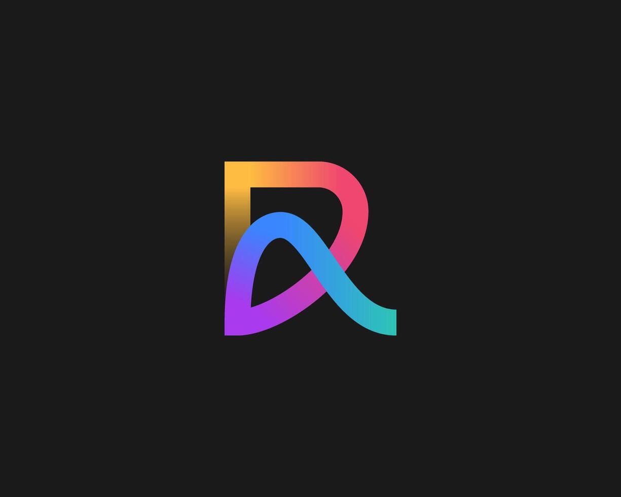 creativo colorato iniziale lettera r logo vettore