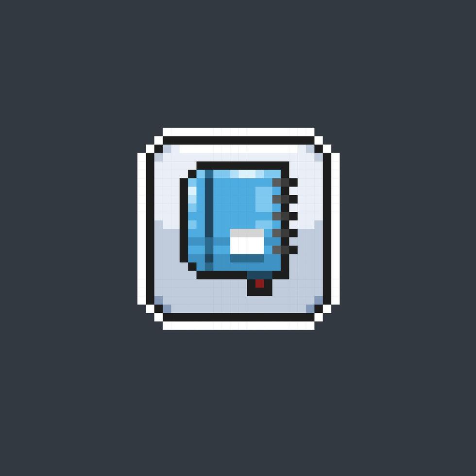 blu Nota libro cartello nel pixel arte stile vettore