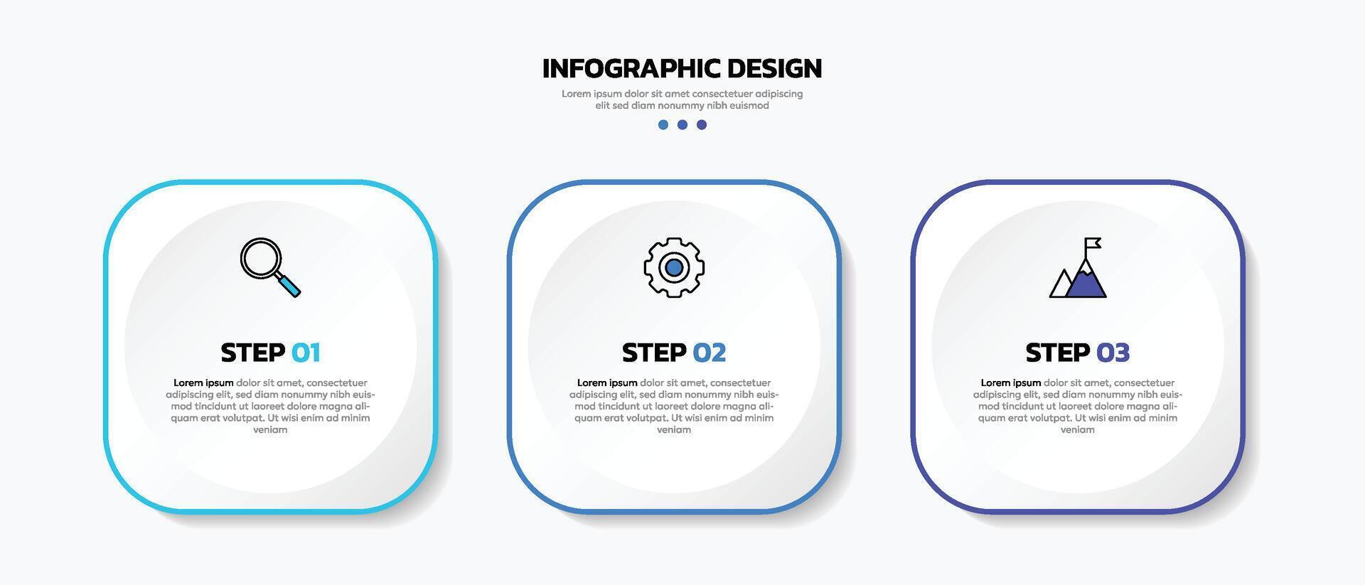 moderno Infografica design modello con 3 opzioni o passaggi vettore