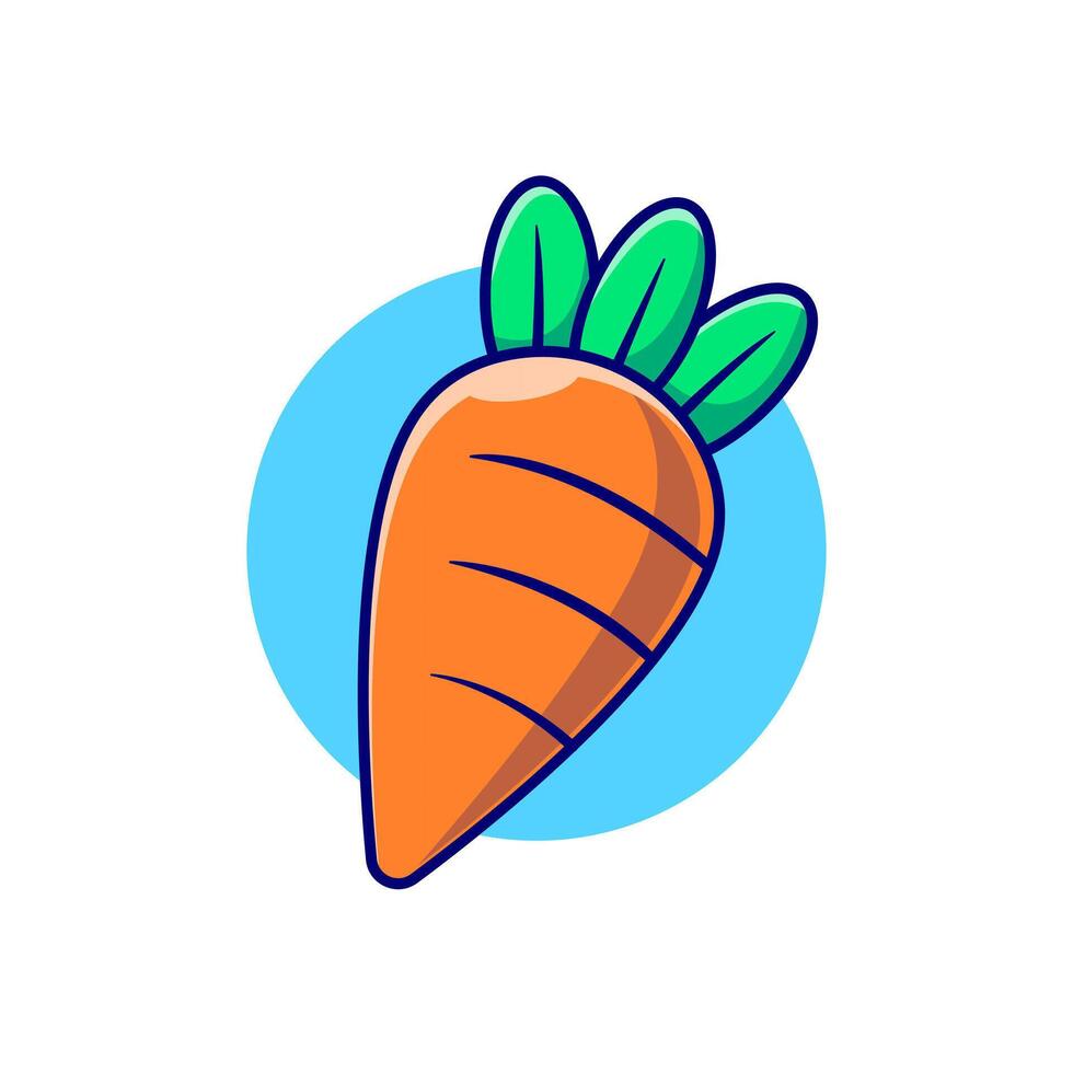 carota verdura cartone animato vettore icona illustrazione. cibo oggetti icona concetto isolato premio vettore. piatto cartone animato stile