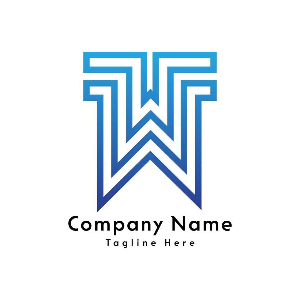 w lettera creativo logo design icona vettore