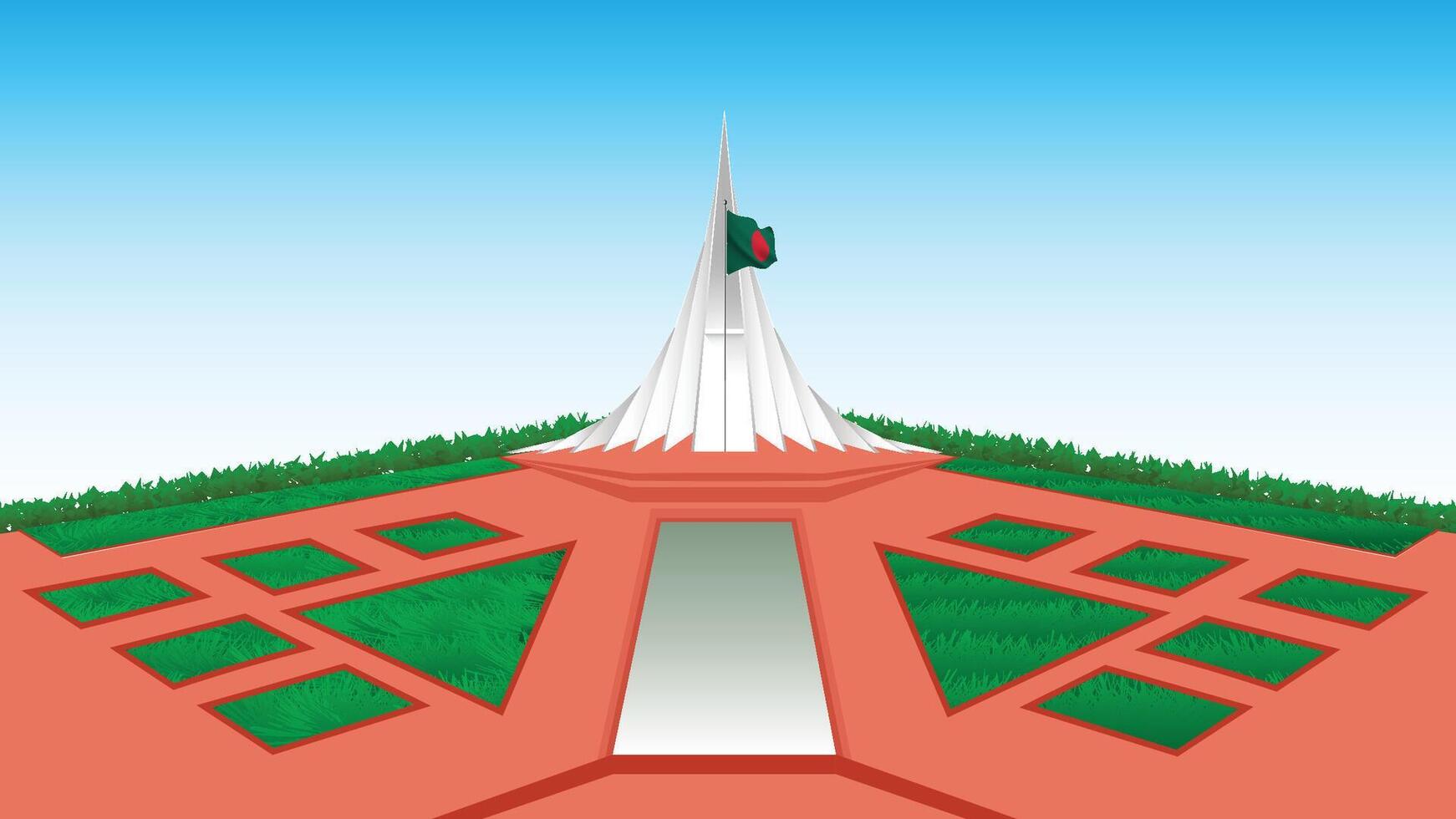 illustrazione vettoriale del giorno dell'indipendenza del bangladesh con monumento nazionale