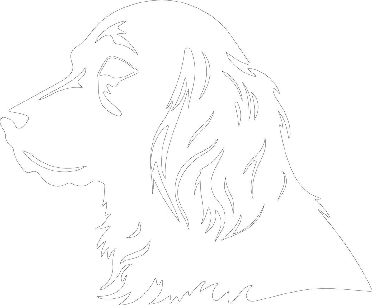 ragazzo spaniel schema silhouette vettore