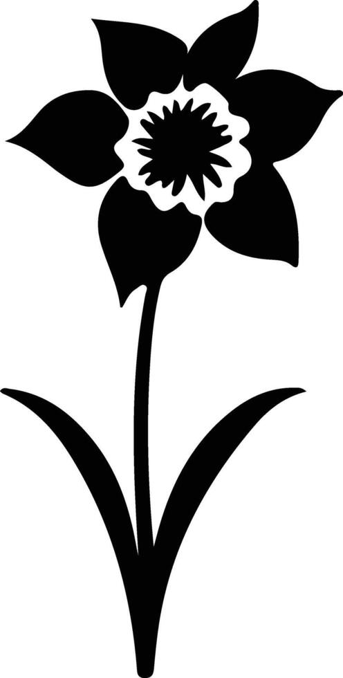 ai generato narciso nero silhouette vettore