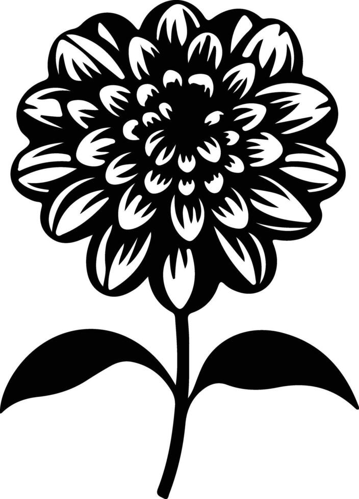 ai generato zinnia nero silhouette vettore