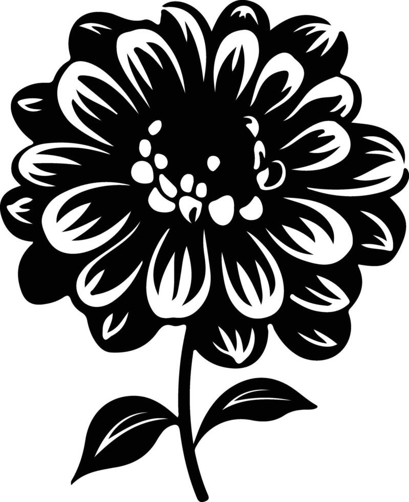 ai generato zinnia nero silhouette vettore