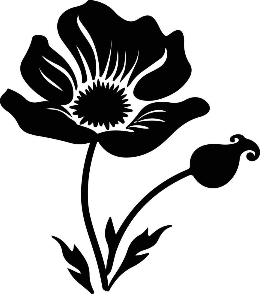 ai generato carogna fiore nero silhouette vettore