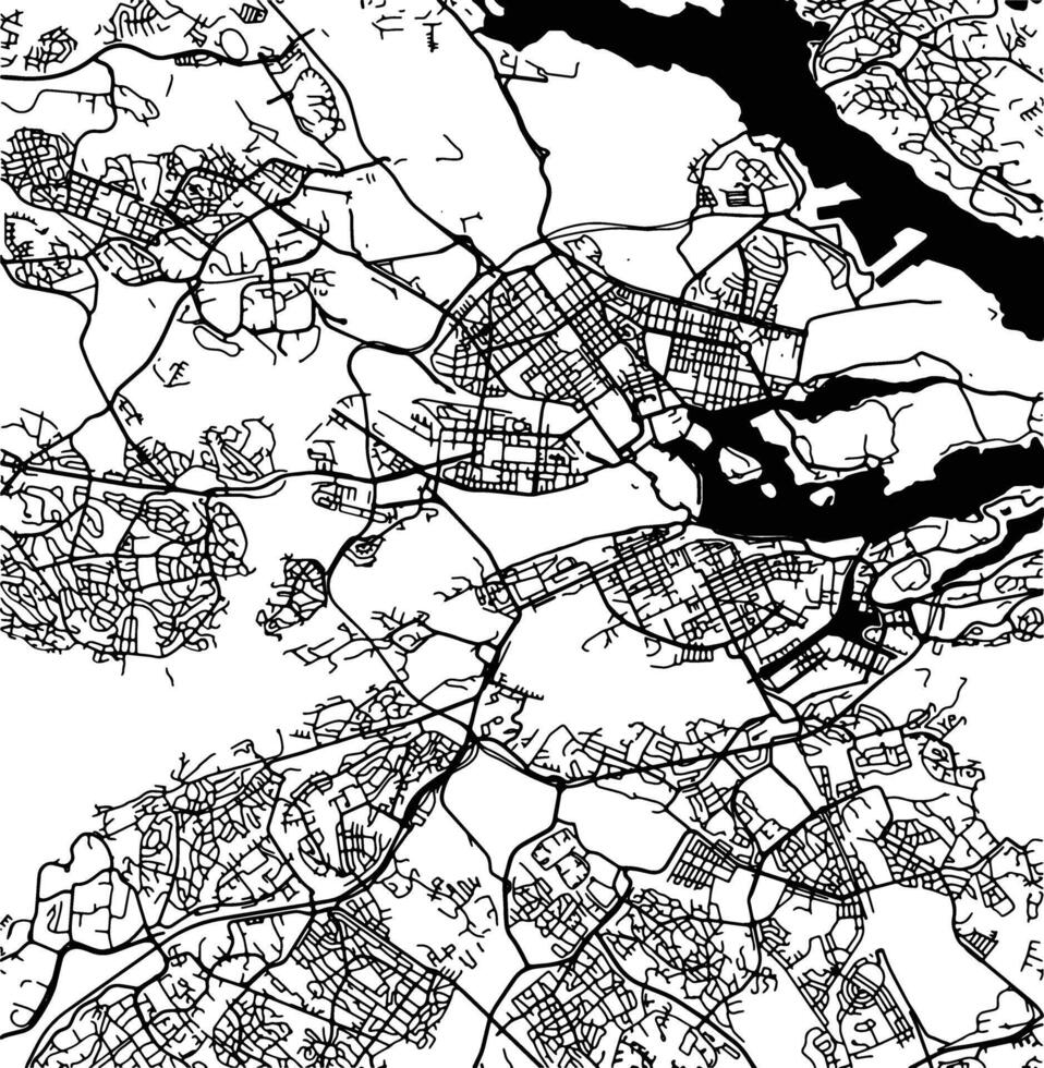 silhouette carta geografica di kungsholmen Svezia. vettore