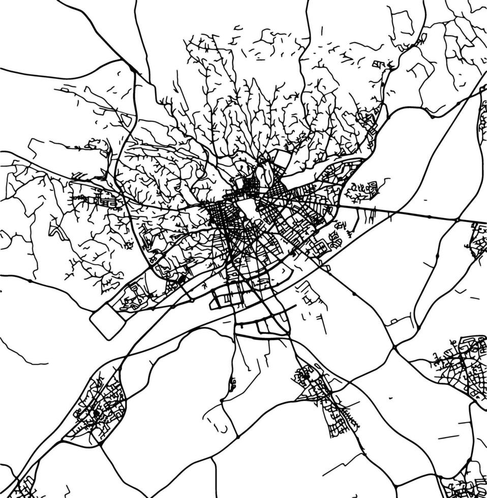 silhouette carta geografica di nimes Francia. vettore