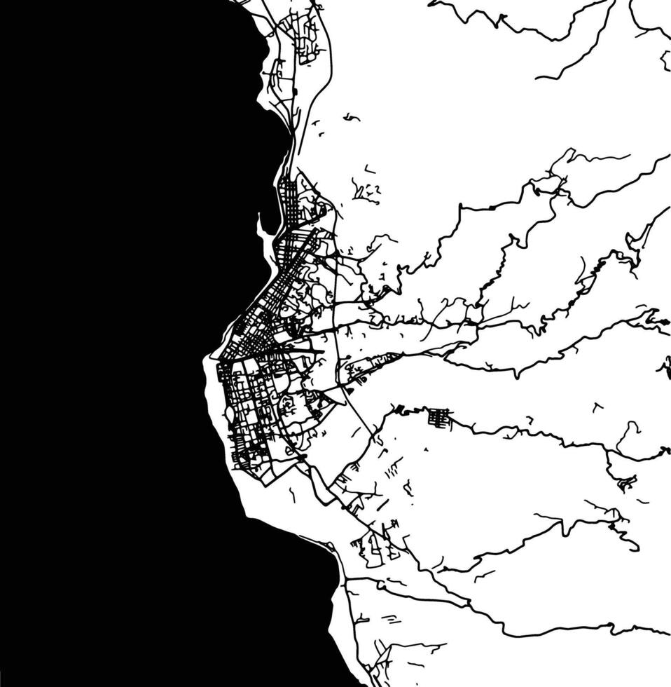 silhouette carta geografica di reggio calabria Italia. vettore