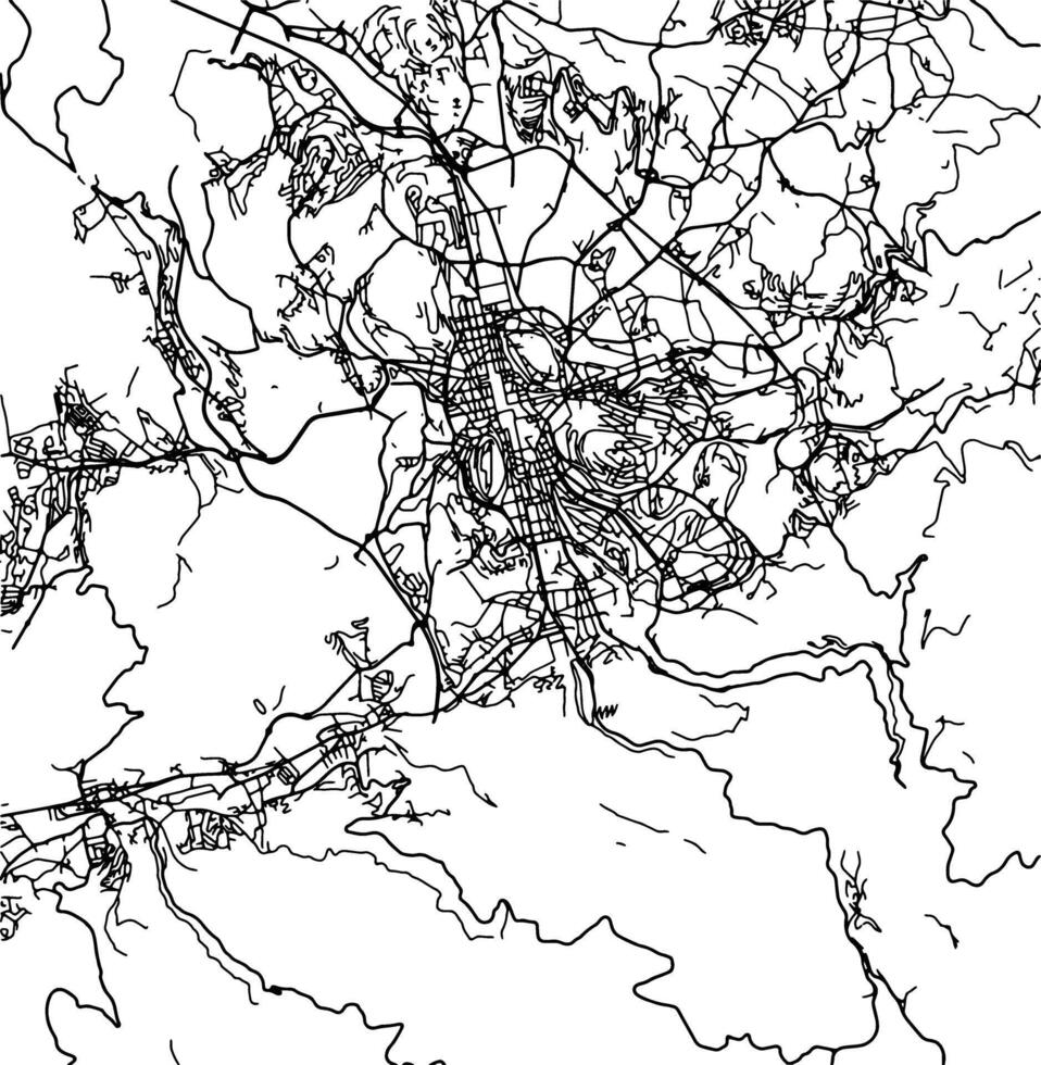 silhouette carta geografica di saint-etienne Francia. vettore