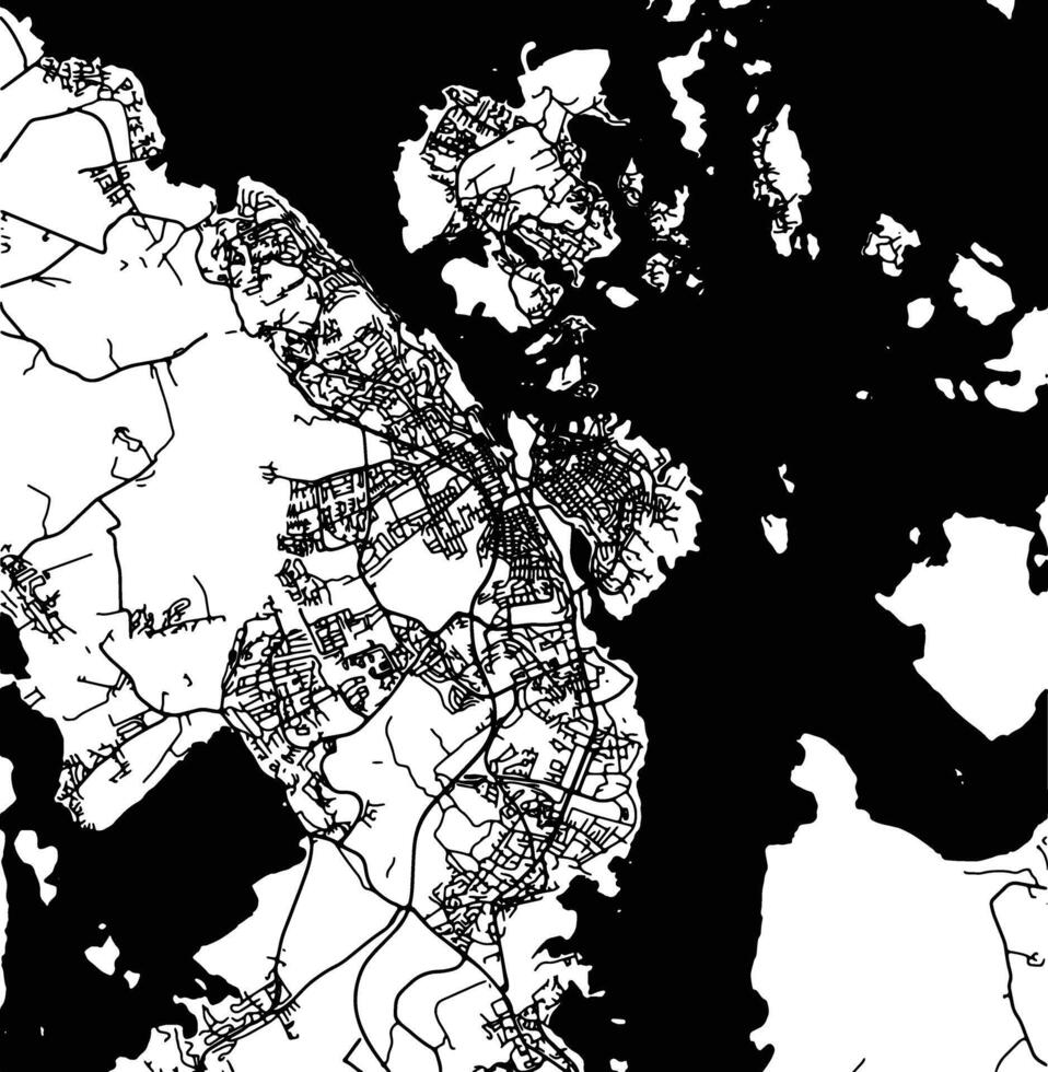 silhouette carta geografica di Stavanger Norvegia. vettore