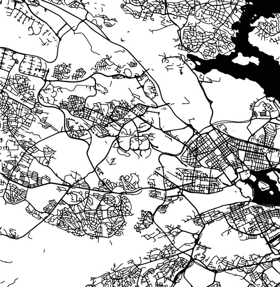 silhouette carta geografica di solna Svezia. vettore