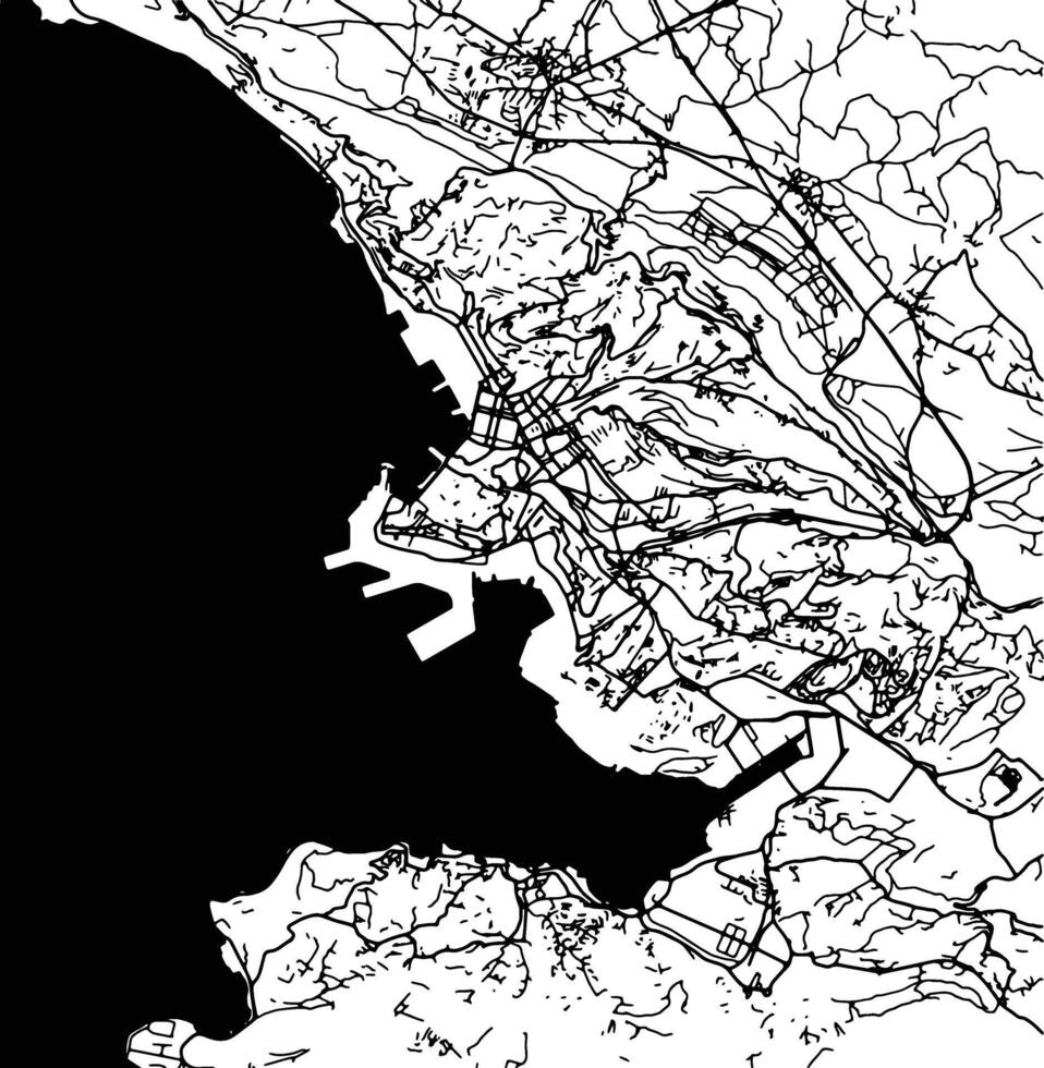 silhouette carta geografica di trieste Italia. vettore