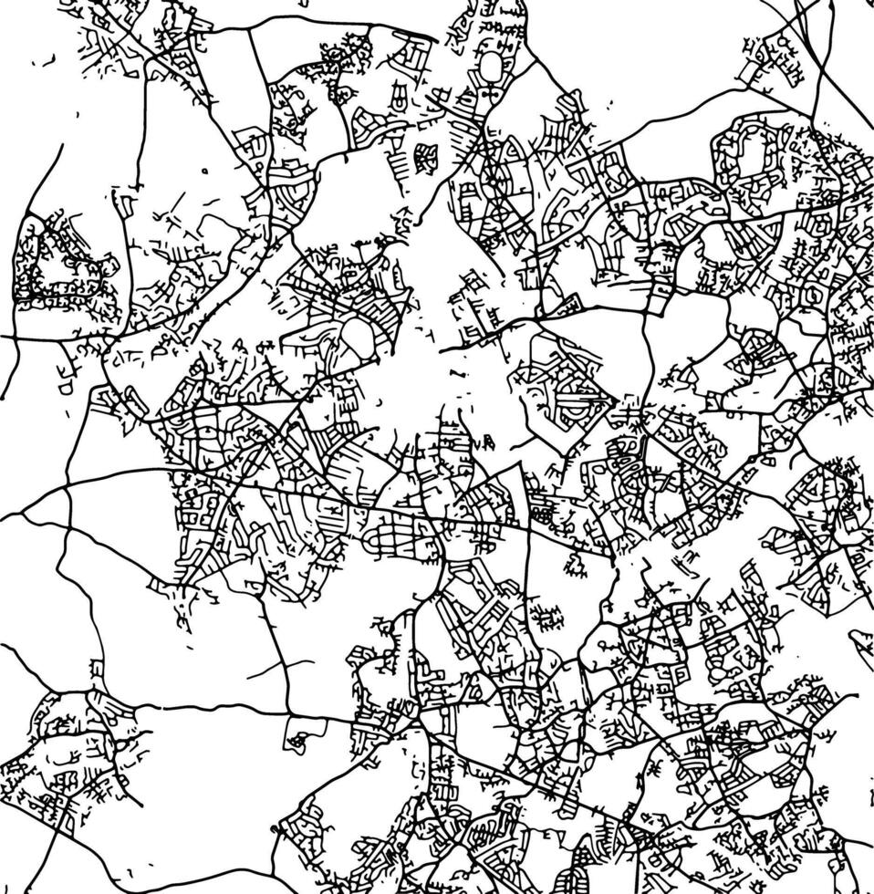 silhouette carta geografica di wolverhampton unito regno. vettore