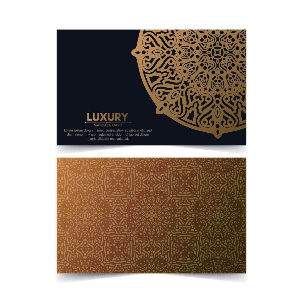 carta decorativa mandala di lusso in colore oro vettore