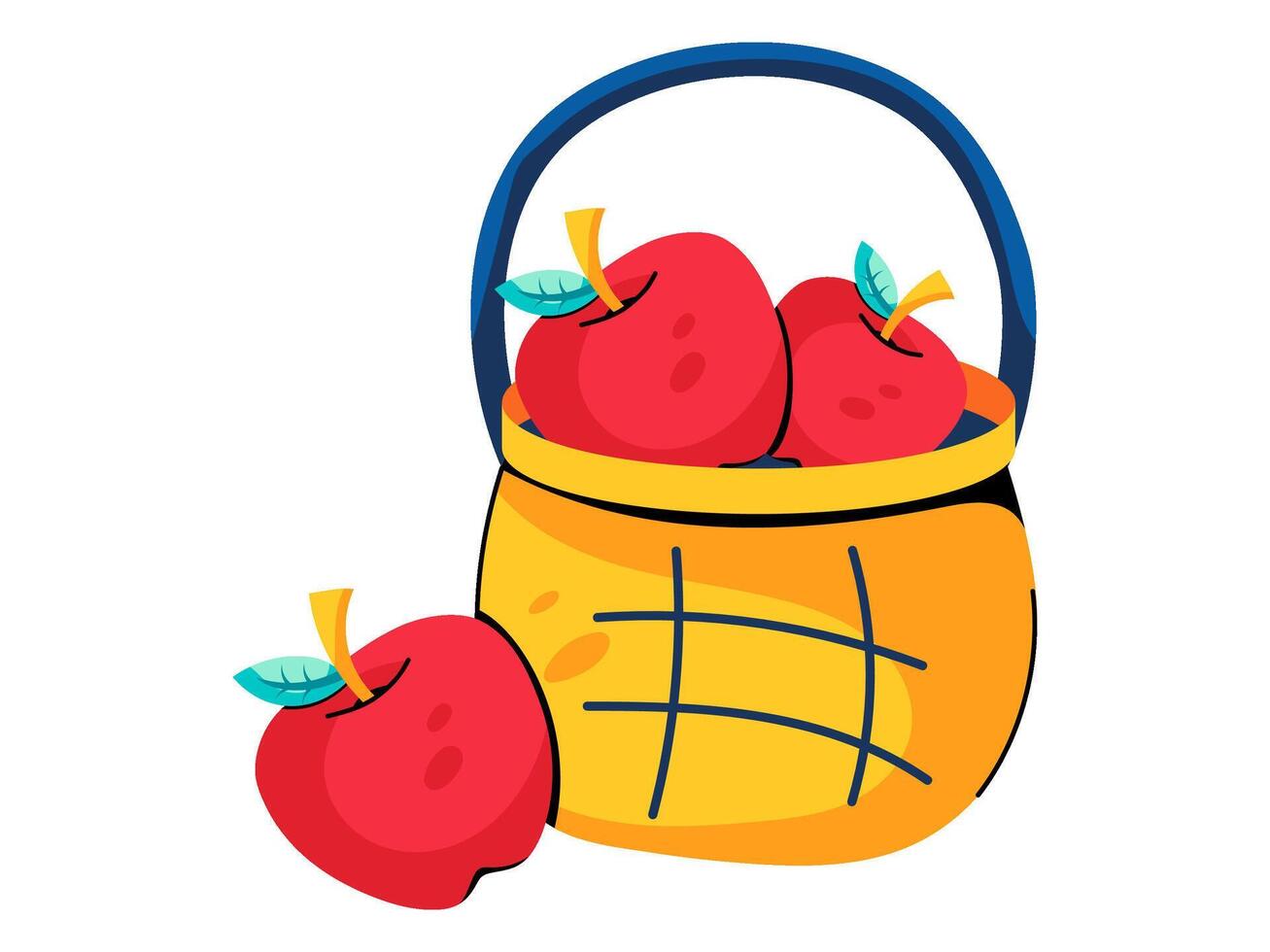 frutta cestino design con moderno illustrazione concetto stile per distintivo azienda agricola agricoltura etichetta illustrazione vettore
