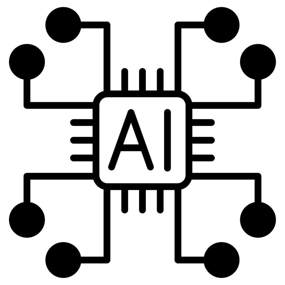 artificiale intelligenza icona linea vettore illustrazione