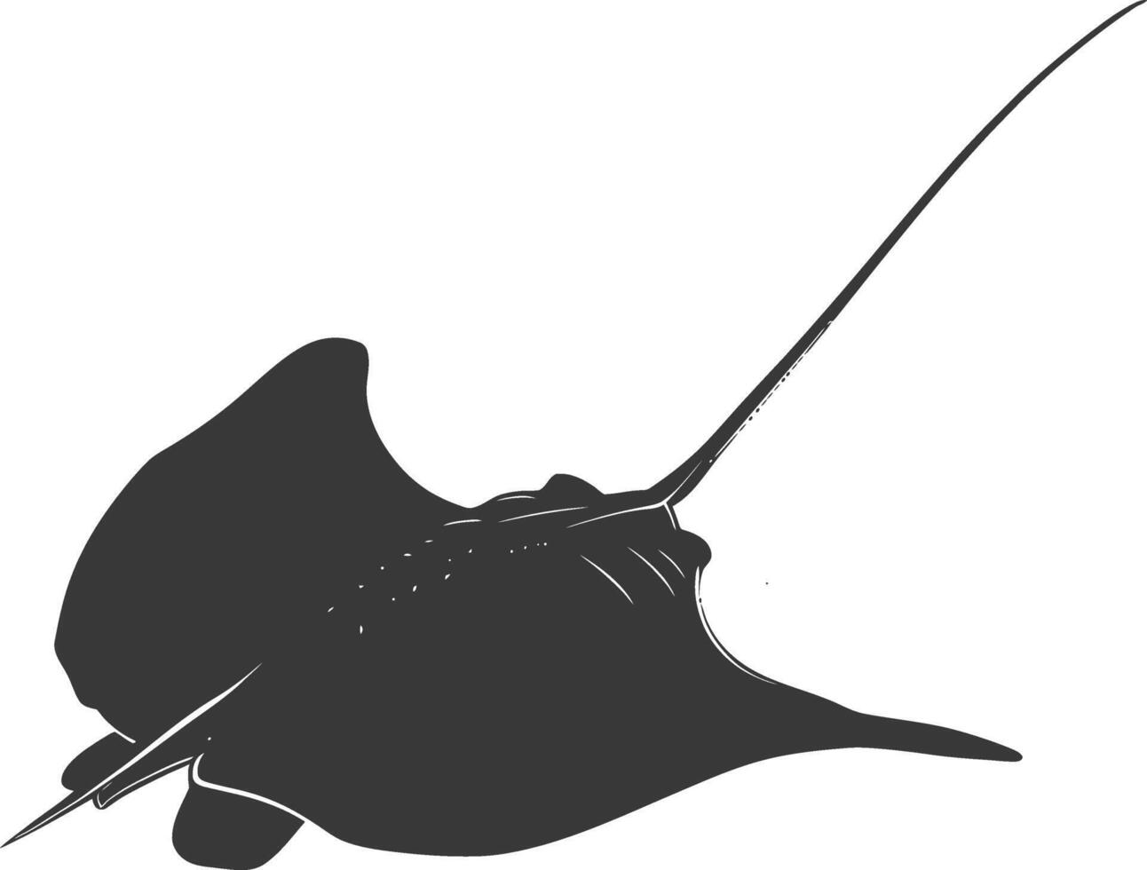 ai generato silhouette Stingray animale nero colore solo pieno corpo vettore