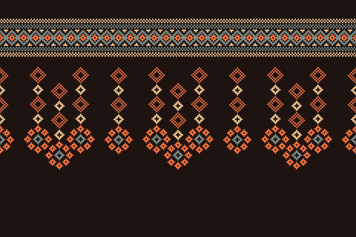 tradizionale etnico motivi ikat geometrico tessuto modello attraversare punto.ikat ricamo etnico orientale pixel Marrone sfondo. astratto, vettore, illustrazione. trama, sciarpa, decorazione, carta da parati. vettore