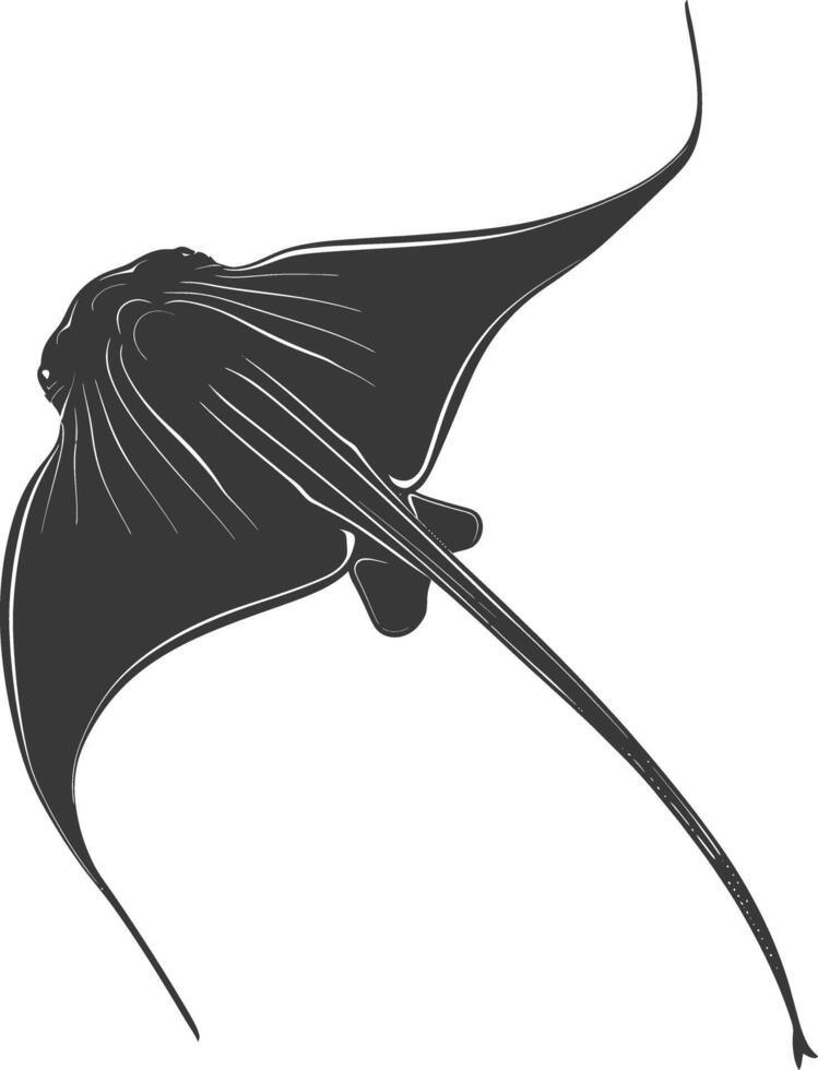 ai generato silhouette Stingray animale nero colore solo pieno corpo vettore