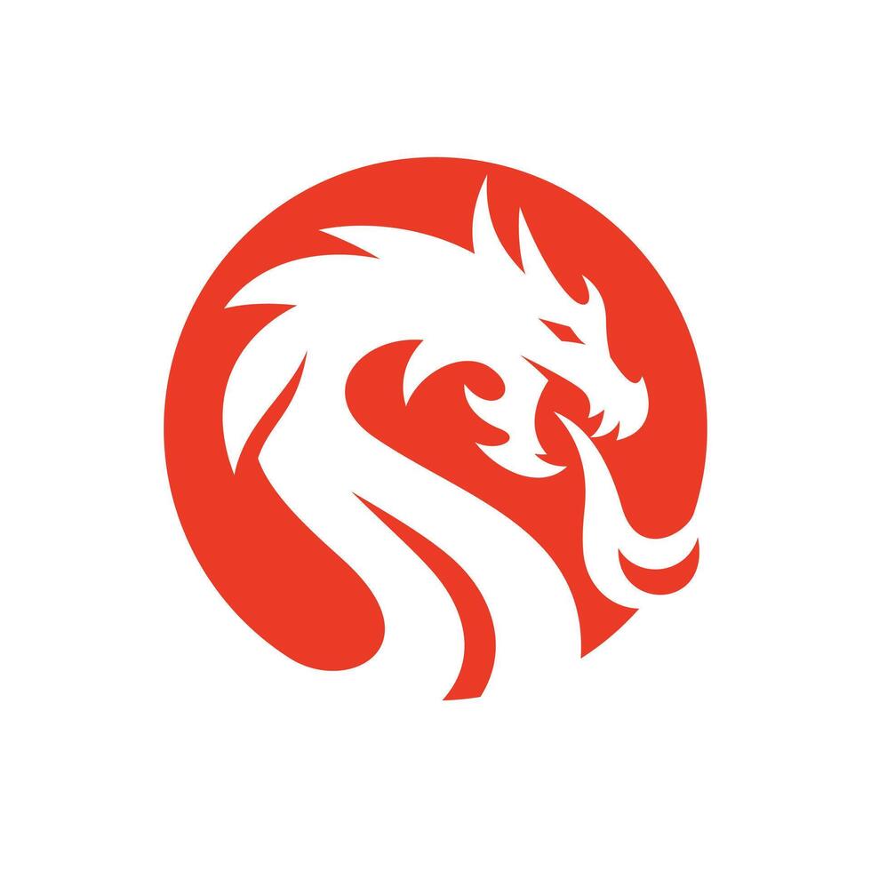 moderno Drago serpente e scudo logo design. Drago portafortuna emblema vettore icona