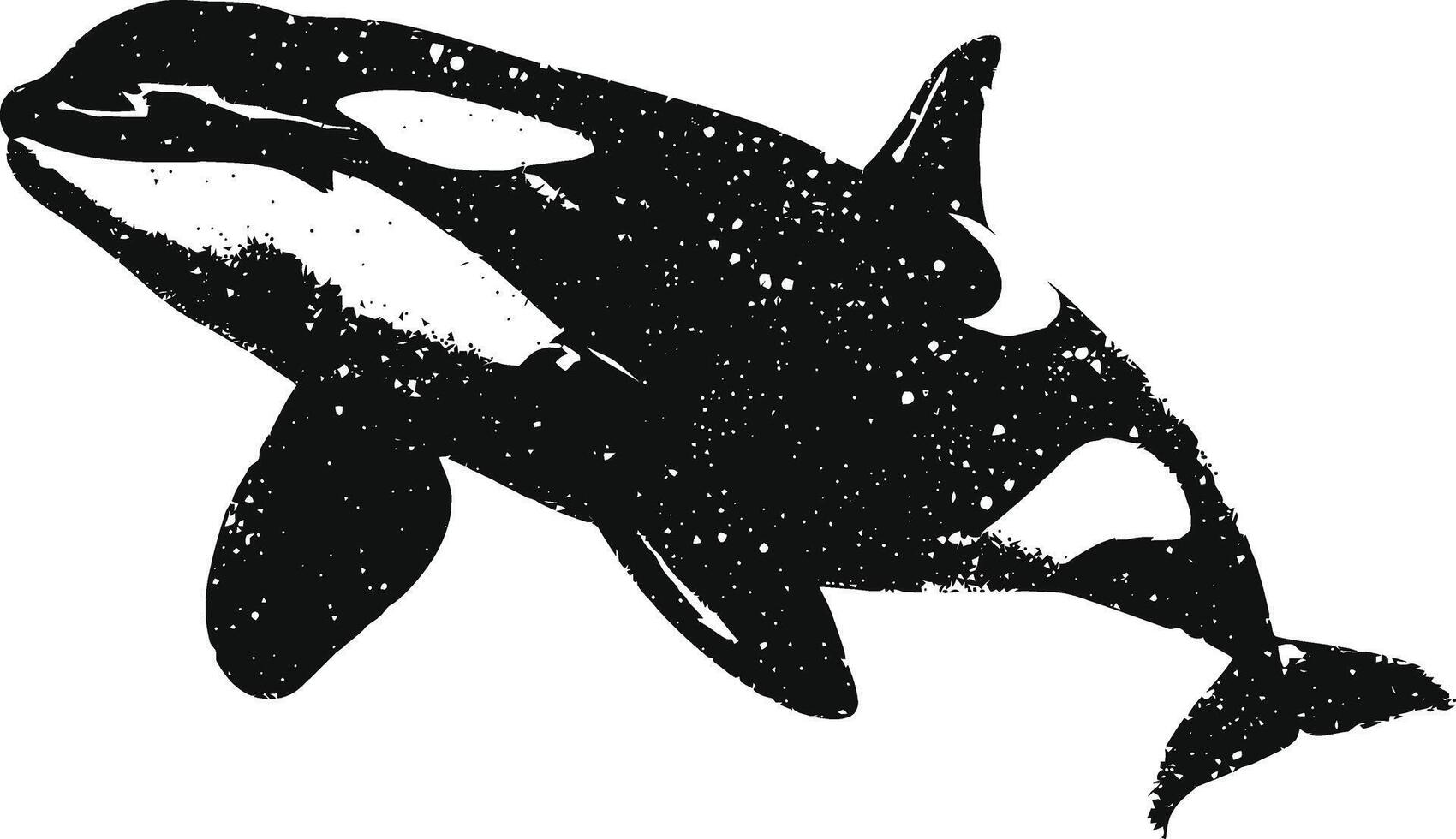 ai generato silhouette il orca o uccisore balena nero colore solo vettore