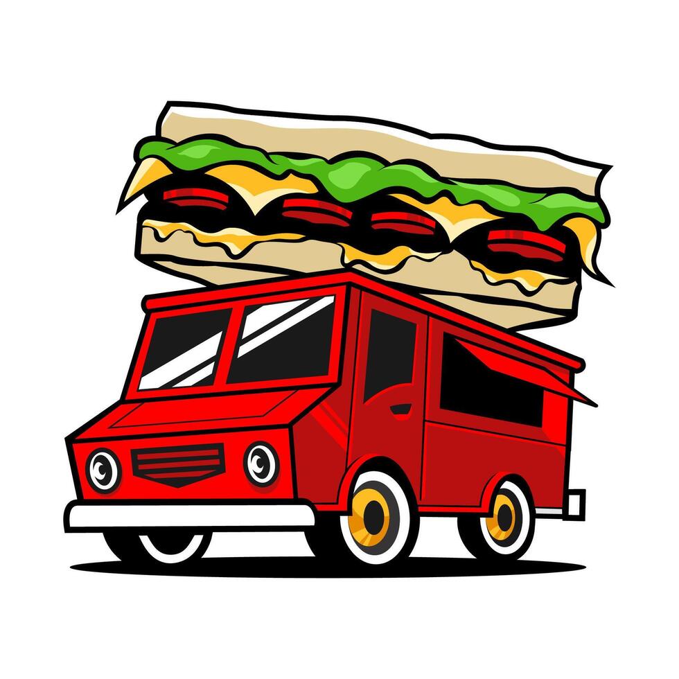 Sandwich cibo camion vettore illustrazione