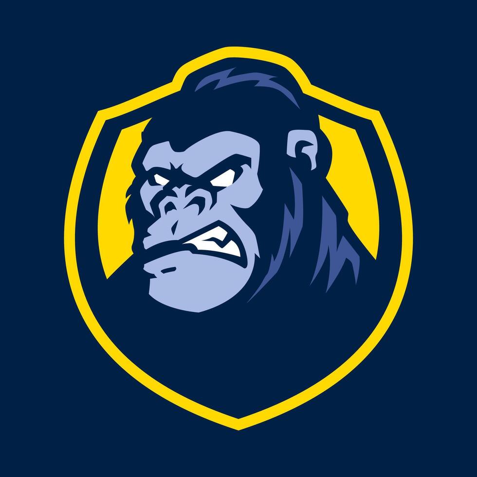 arrabbiato gorilla testa logo modello vettore