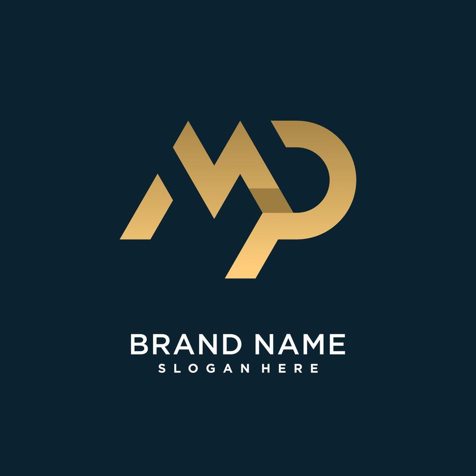 combinare lettera p logo design elemento vettore icona con creativo e moderno concetto