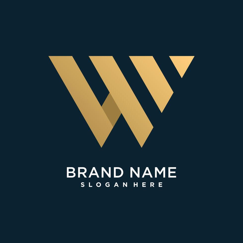 combinare lettera w logo design elemento vettore icona con creativo e moderno concetto