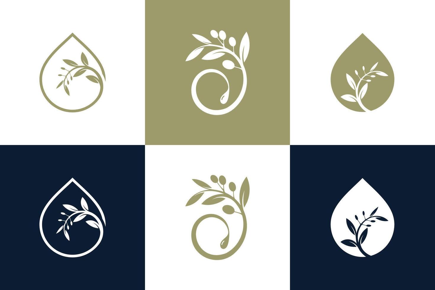 impostato di oliva olio design elemento vettore icona concetto