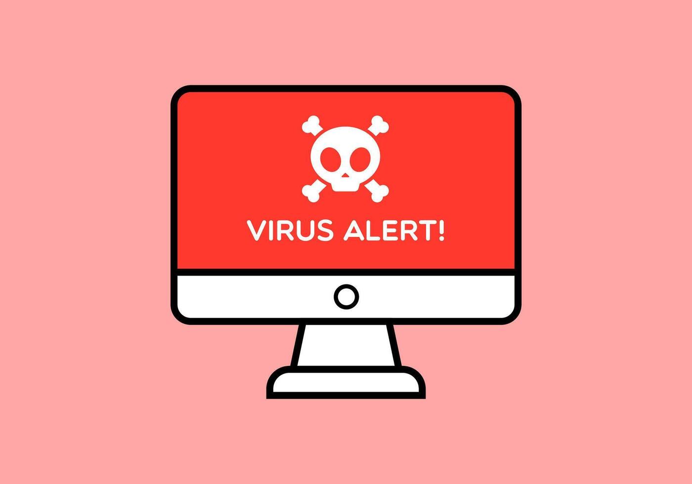 virus mettere in guardia computer illustrazione vettore