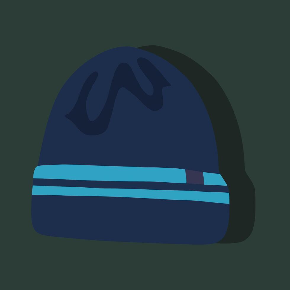 vettore isolato illustrazione di un' inverno gli sport cappuccio.blu cappello su un' verde sfondo.