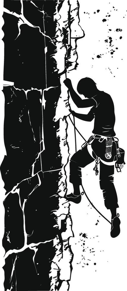 ai generato silhouette arrampicata uomo nero colore solo pieno corpo vettore