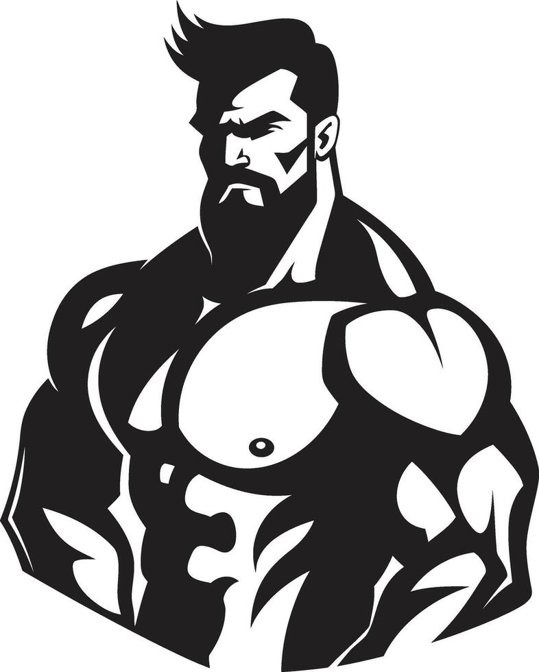 flettere fusione capolavoro nero vettore logo icona di cartone animato bodybuilder potente muscolo fascino cartone animato caricatura nero bodybuilder vettore logo