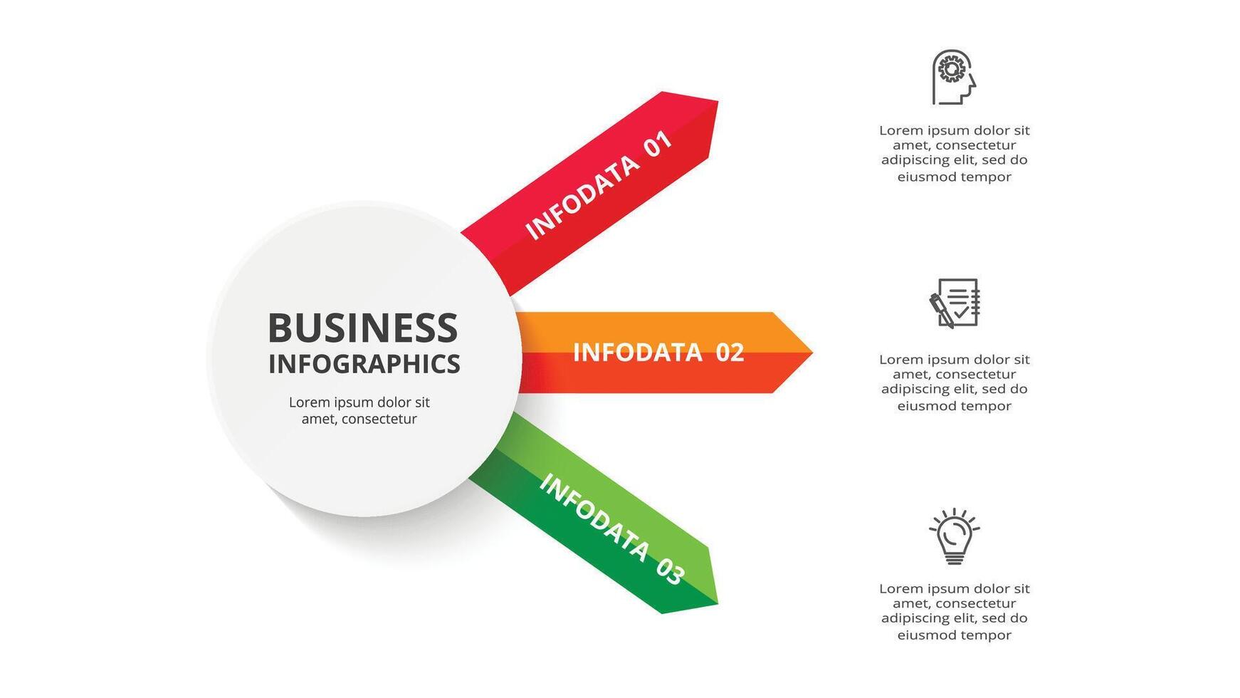 creativo concetto per Infografica con 3 passi, opzioni, parti o processi. attività commerciale dati visualizzazione vettore