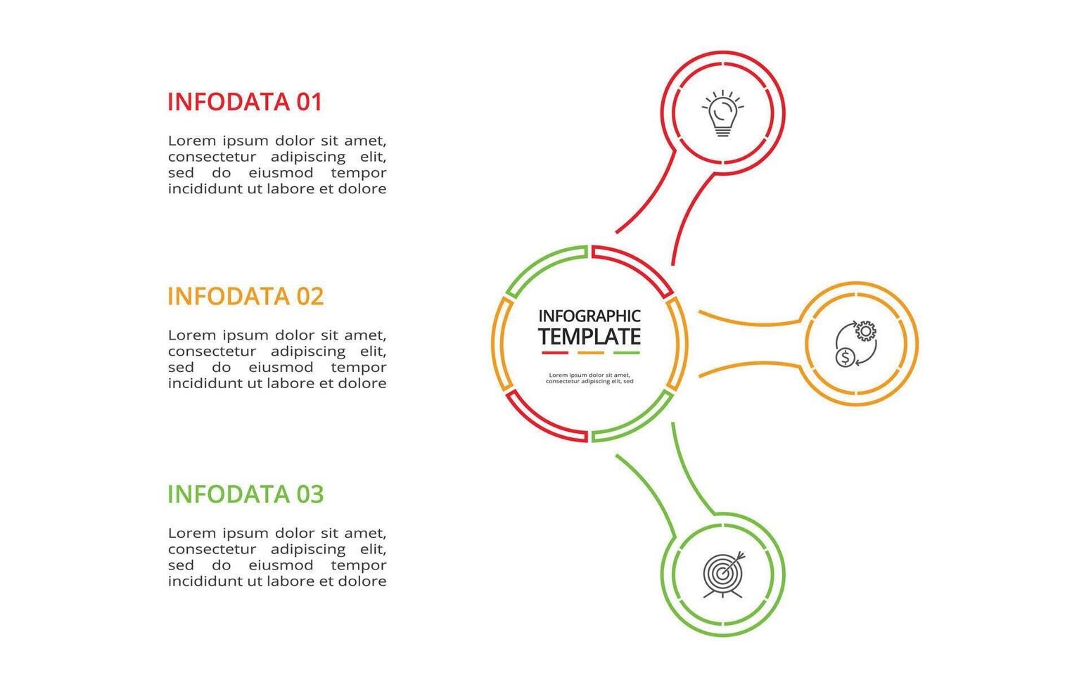 creativo concetto per Infografica con 3 passi, opzioni, parti o processi. attività commerciale dati visualizzazione. vettore