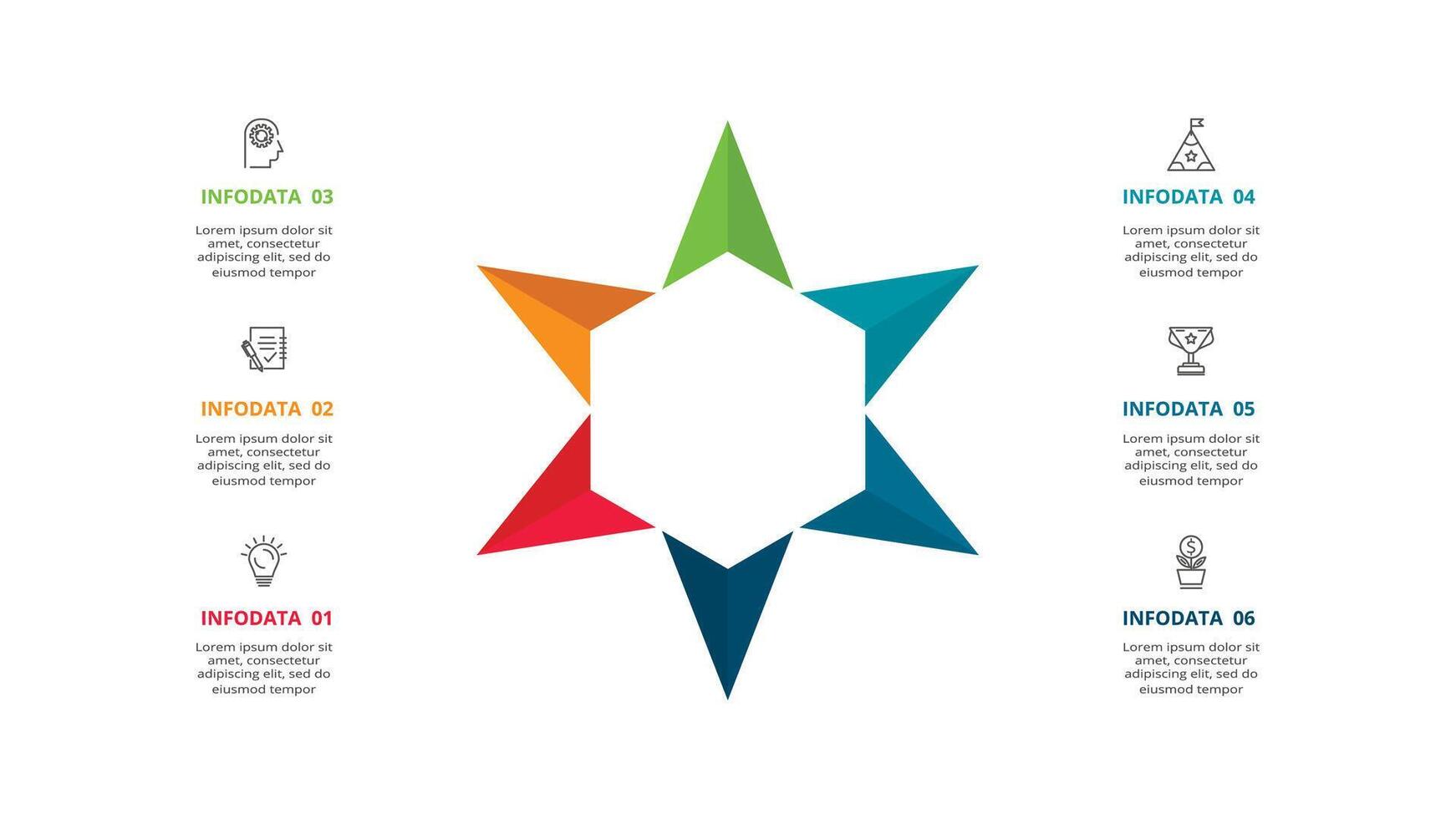 creativo concetto per Infografica con 6 passi, opzioni, parti o processi. attività commerciale dati visualizzazione. vettore