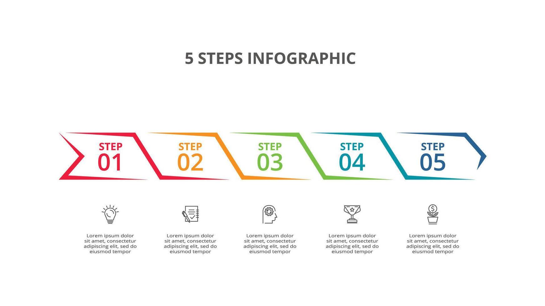 creativo concetto per Infografica con 5 passi, opzioni, parti o processi. attività commerciale dati visualizzazione. vettore